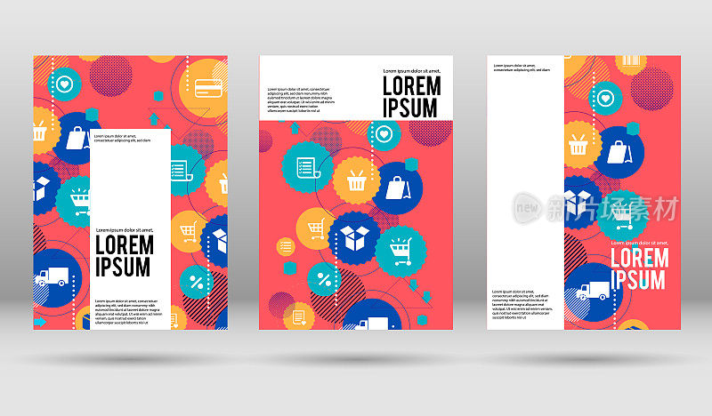 e-commerce icon cover design template